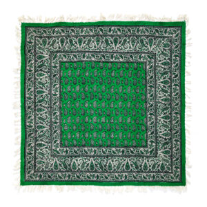 Perzisch Tafelkleed Isfahan Kalamkari — Model Aras — Handgemaakte Blokdruk Groen