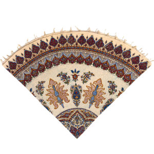 Perzisch Tafelkleed Isfahan Kalamkari — Model Taji — Handgemaakte Blokdruk Cream
