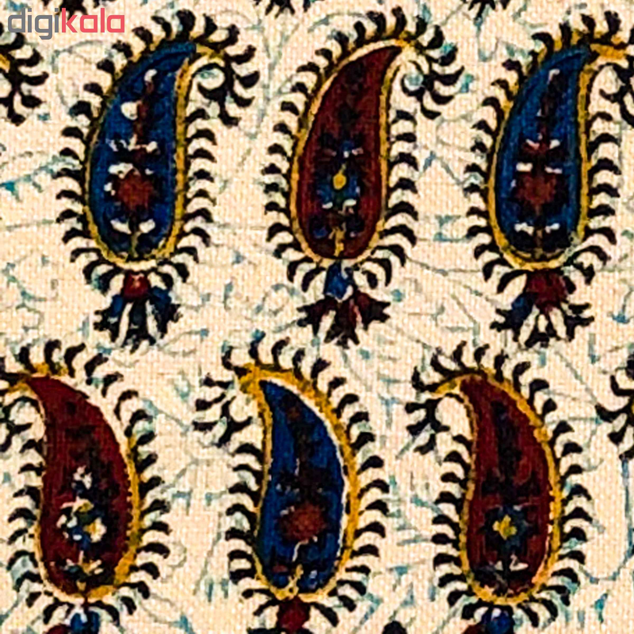 Perzisch Tafelkleed Isfahan Kalamkari — Model Taji II — Handgemaakte Blokdruk Paisley