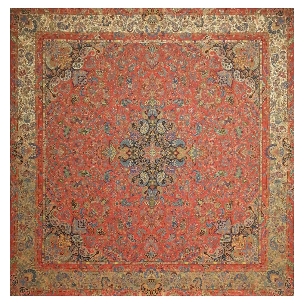Perzisch Termeh Tafelkleed – Sepehr Model Rood Luxe Bloemenpatroon