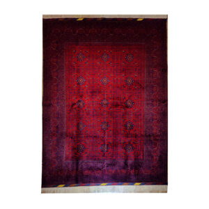 Handgeknoopt Perzisch Baluchistan Tribaal Tapijt (Geometrisch Medaillon) – Rode Korkwol
