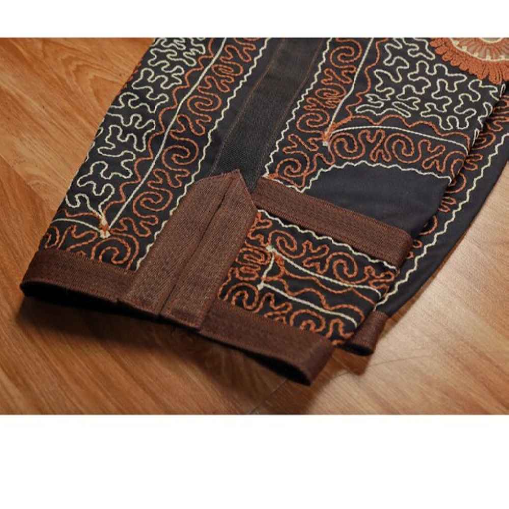 Perzische Zoorkhaneh Sportieve 3/4 Broek voor Mannen Paisley Ontwerp