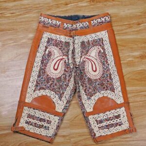 Perzische Zoorkhaneh Sportieve 3/4 Broek met Termeh Stof & Leer