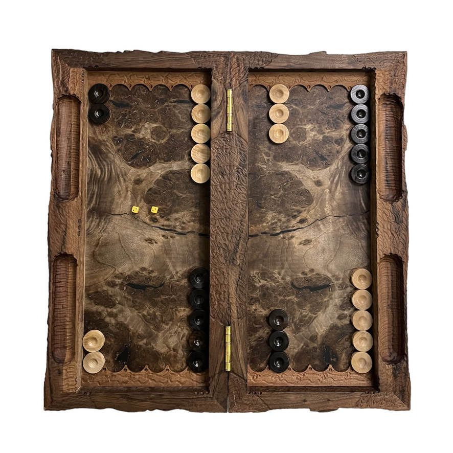 Handgemaakt Houten Backgammon Bord – Rumi Geïnspireerd
