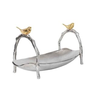 Aluminium Serveerschaal Vogel – Zilver – Fruit & Noten