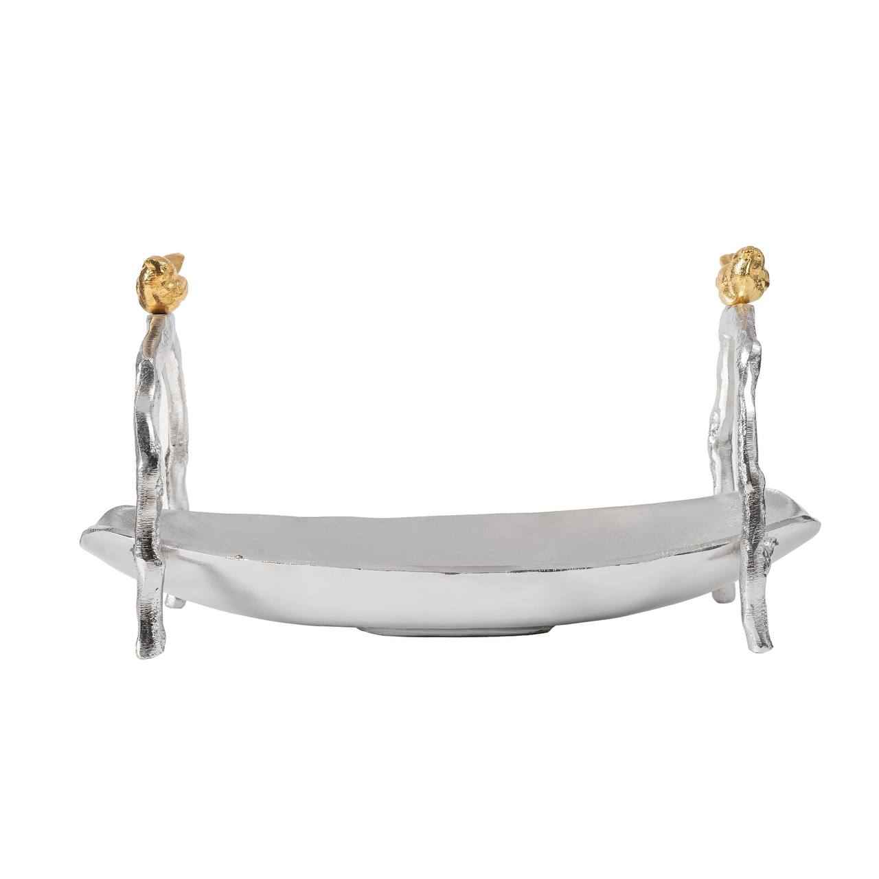 Aluminium Serveerschaal Vogel – Zilver – Fruit & Noten