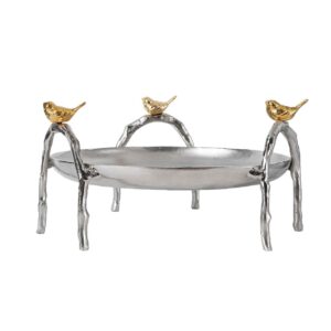 Aluminium Serveerschaal Vogel – Zilver – Fruit & Snoep