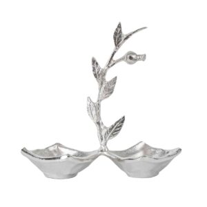 Aluminium Serveerschaal Blad – Zilver – Snoep & Noten