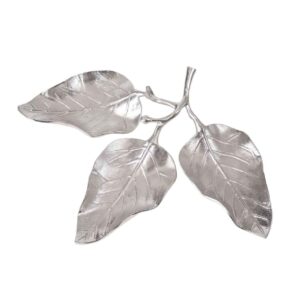 Aluminium Serveerschaal Blad – Zilver – Voor Snacks