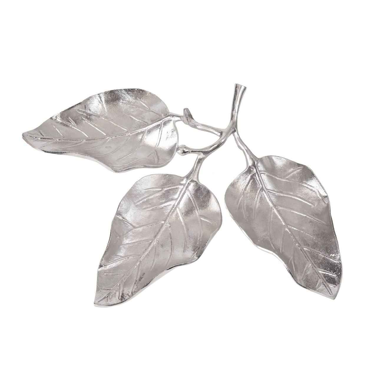 Aluminium Serveerschaal Blad – Zilver – Voor Snacks