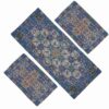 Set van 3 Luxe Termeh Tafelkleden Kheshti – Blauw Geometrisch