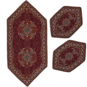 Set van 3 Luxe Termeh Tafelkleden Z3 – Perzisch Bloempatroon Rood