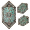Set van 3 Luxe Termeh Tafelkleden Shiva – Blauw Paisley Patroon
