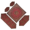 Set van 5 Luxe Termeh Tafelkleden Simurgh – Perzisch Paisley Rood