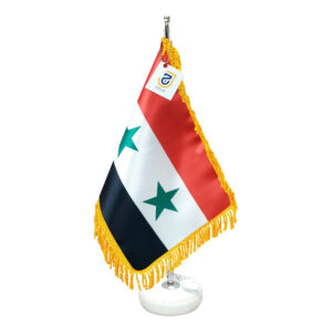 Syrië Bureauvlag – Polyester met Steenbasis