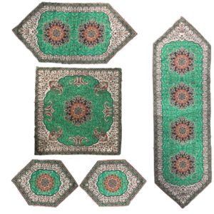 Termeh tafelkleed luxueus met Perzisch paisleypatroon Toranj (5x)