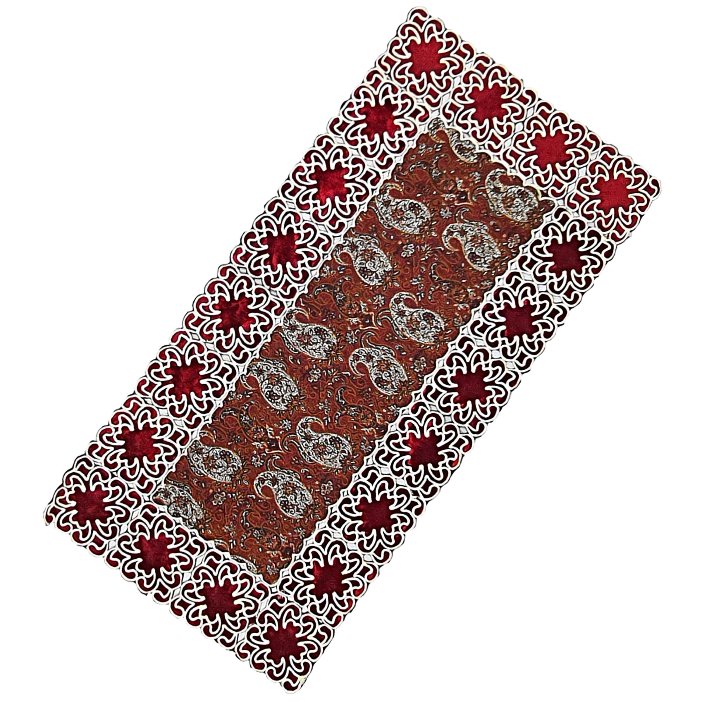 Termeh tafelkleed luxueus met Perzisch paisleypatroon Yalda (4X)
