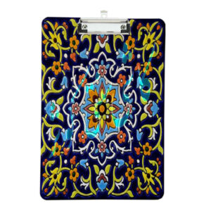 Traditioneel Print Clipboard Hout – Navy Mozaïek