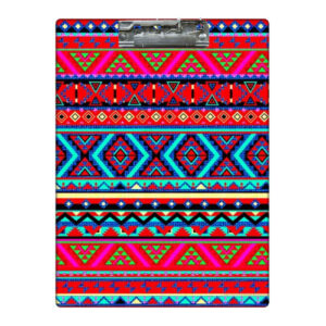 Roze Houten Klembord – Azteeks Patroon – A4