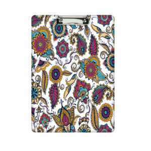 Wit Houten Klembord – Paisley Patroon – A4