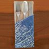 Fluwelen Bestekzak met Perzische Kalligrafie – Elegant Blauw Ontwerp