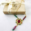 Messing Ketting Perzisch Traditioneel Thema voor Dames met Rode en Groene Agaat