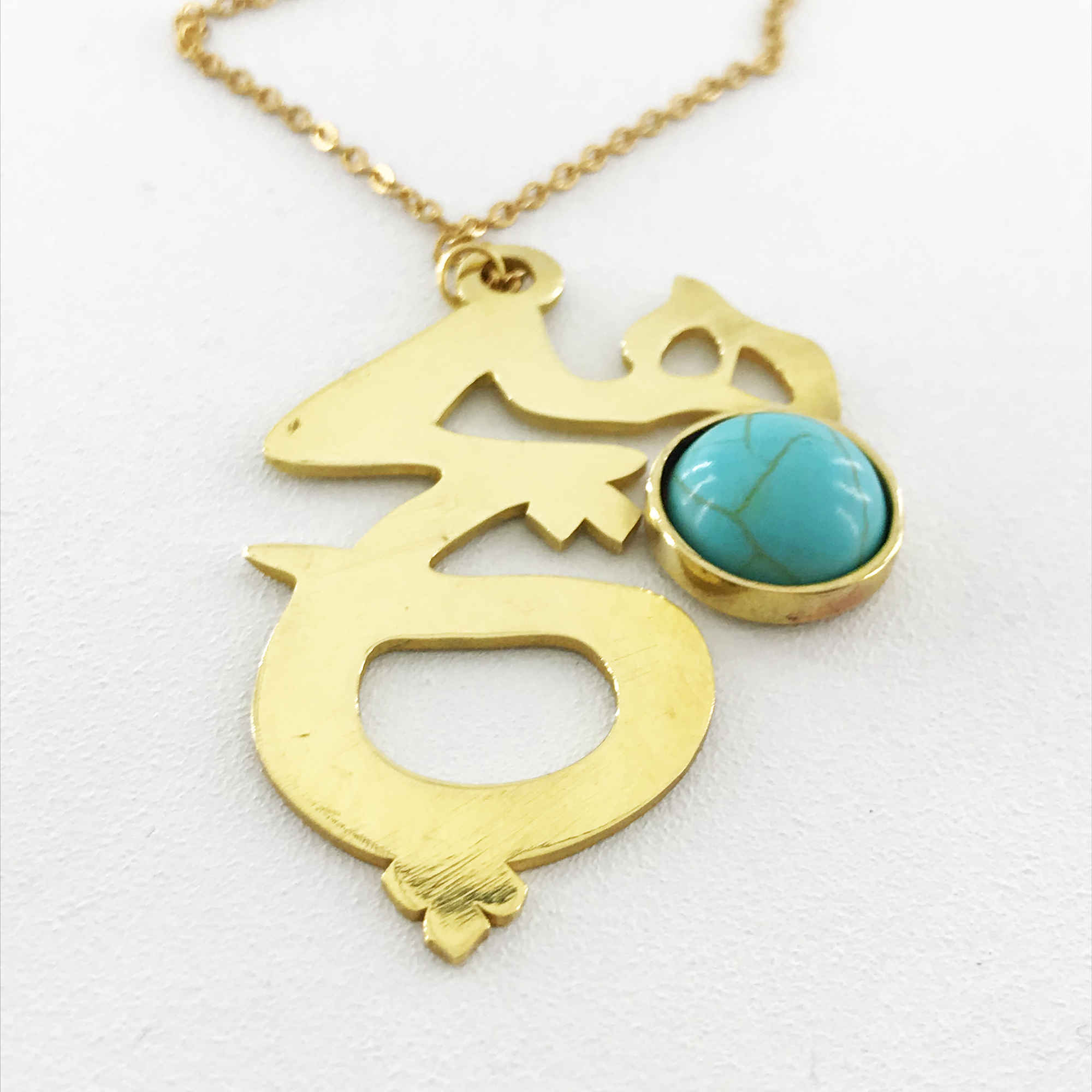 Messing Ketting Perzisch Traditioneel Thema voor Dames met Turkoois