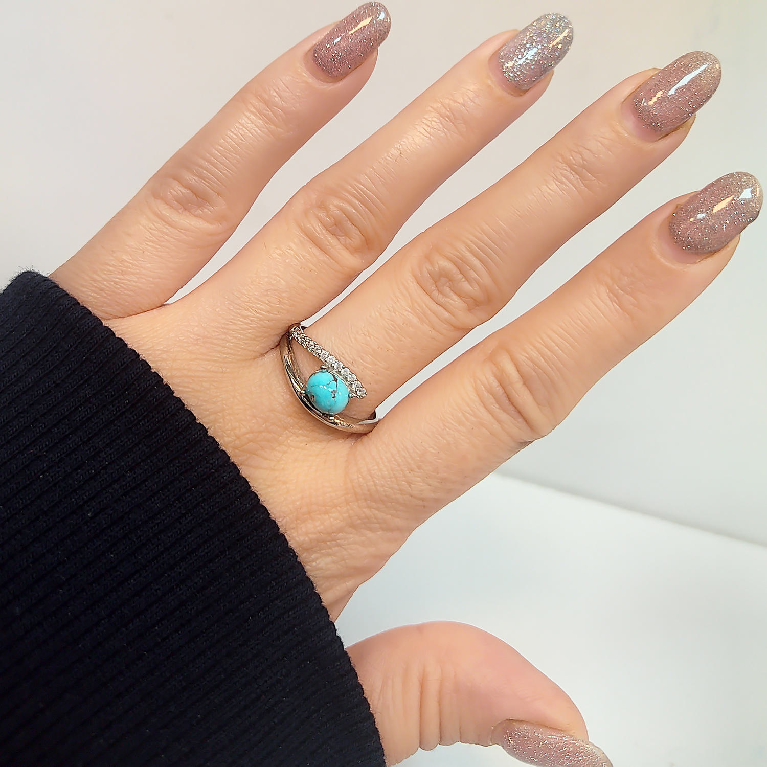 Perzische Zilveren Ring voor Vrouwen met Neyshabur Turkoois