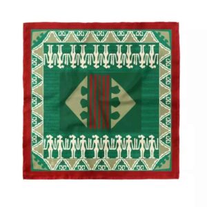 Mini Sjaal voor Dames – Groen Geometrisch