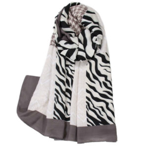 Gedrukte Sjaal voor Dames Artistiek & Lichtgewicht Zebra & Houndstooth