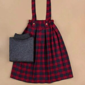 Damesrok met Bretellen – Geruit Rood