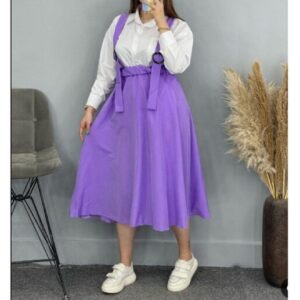 Damesrok met Bretellen – Purper Microvezel