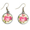 Dames Gedraaide Haarband & Oorbellen Set Crème & Roze