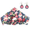 Dames Gedraaide Haarband & Oorbellen Set Bloemmotief