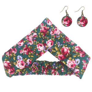 Dames Gedraaide Haarband & Oorbellen Set Groen
