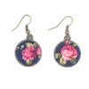 Dames Gedraaide Haarband & Oorbellen Set Marineblauw