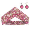 Dames Gedraaide Haarband & Oorbellen Set Roze