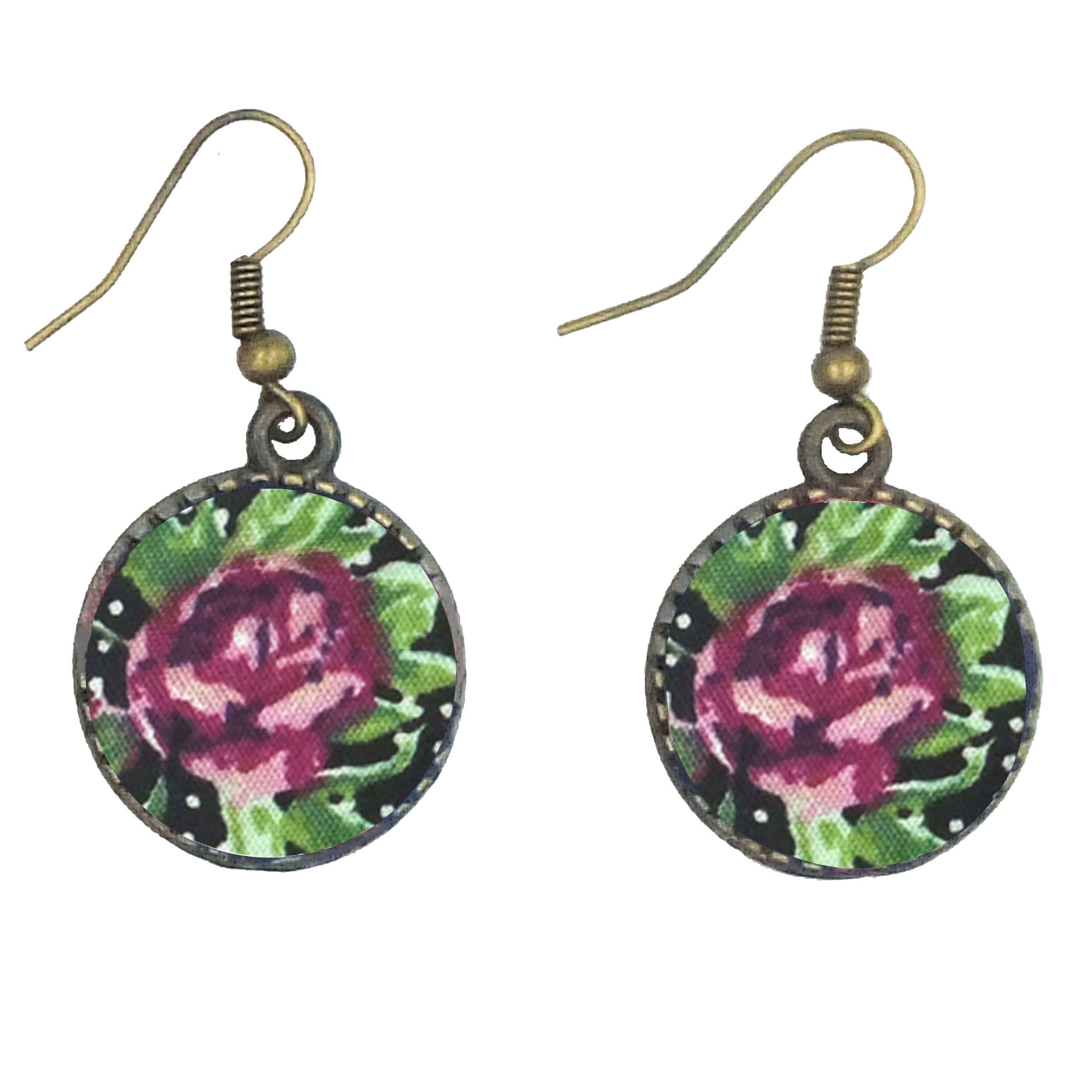 Dames Gedraaide Haarband & Oorbellen Set Bloem & Stippen