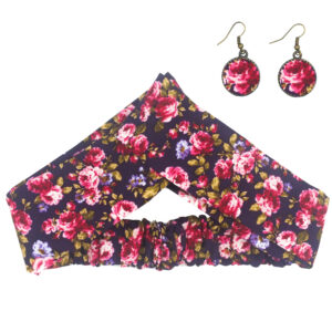 Dames Gedraaide Haarband & Oorbellen Set Paars