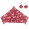 Dames Gedraaide Haarband & Oorbellen Set Rood