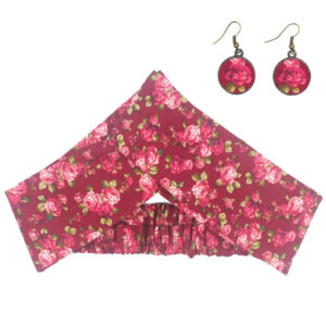 Dames Gedraaide Haarband & Oorbellen Set Rood