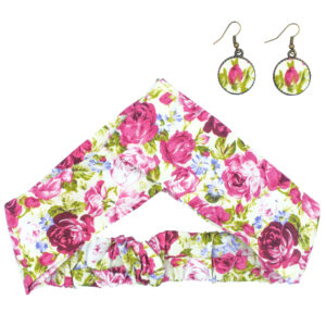Dames Gedraaide Haarband & Oorbellen Set Hemel