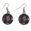 Dames Gedraaide Haarband & Oorbellen Set Roze & Zwart