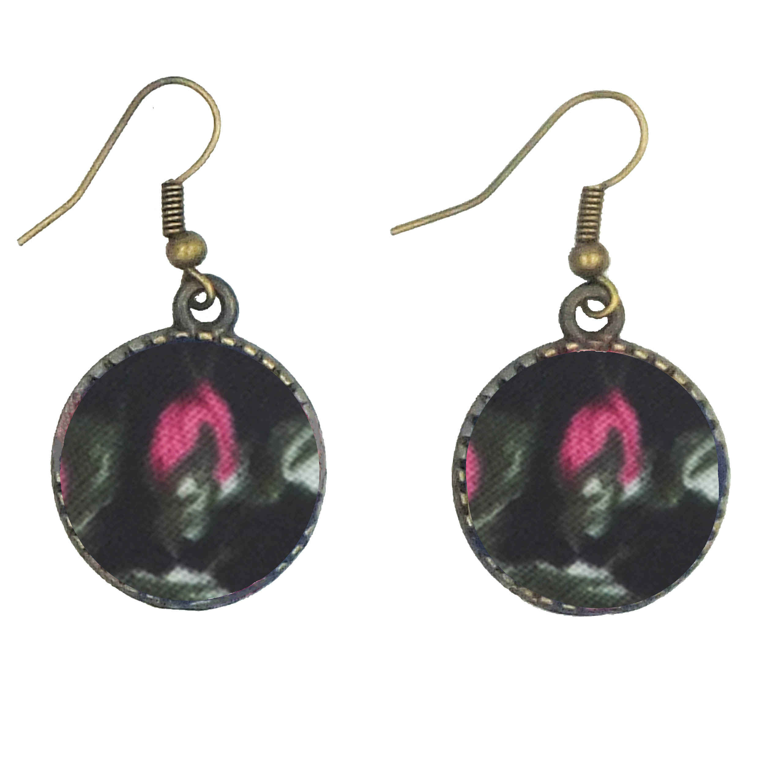 Dames Gedraaide Haarband & Oorbellen Set Roze & Zwart