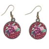 Dames Gedraaide Haarband & Oorbellen Set Rood Stippen