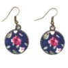Dames Gedraaide Haarband & Oorbellen Set Navy & Roze