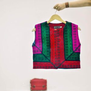 Dames Vest met Perzisch Borduur- & Patchwork (Rood)