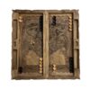 Houten gesneden backgammonbord met Rostam-strijd