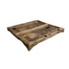 Houten gesneden backgammonbord met Rostam-strijd