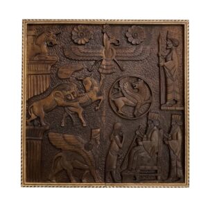 Houten gesneden backgammonbord met Perzisch erfgoed Achaemenid